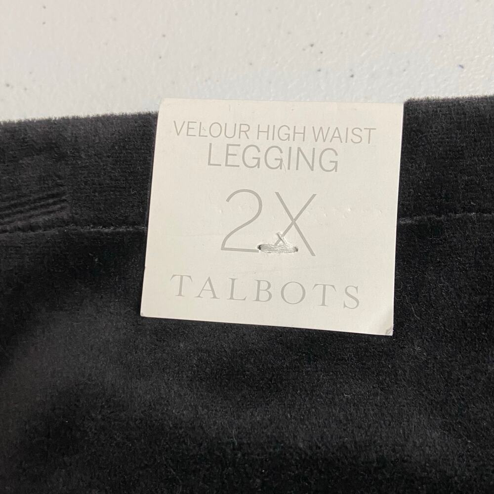 Talbots Women's Black Velour High Rise Lounge Legging Pants Size 2X NWT - Picture 6 of 13
